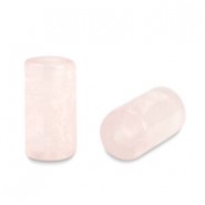Natuursteen tube kraal 6x3mm Rozenkwarts Pale pink